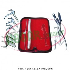 Hegar dilator Set of 2pcs 3-4, 17-18, mathieu anal speculum, grave 3pcs, collin 3pcs